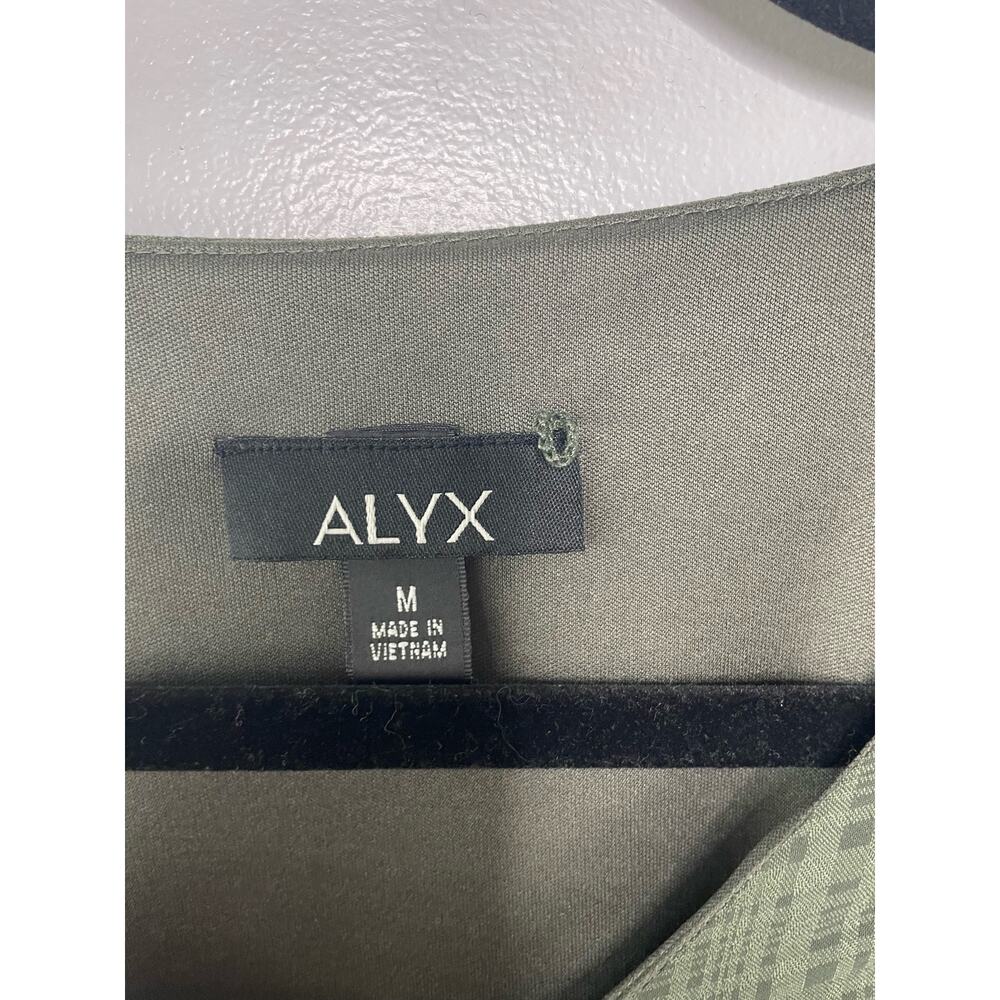Alyx Blouse Pleated Front Plaid Bell Sleeve Elastic Hem Round Neck Green Medium - Picture 5 of 11
